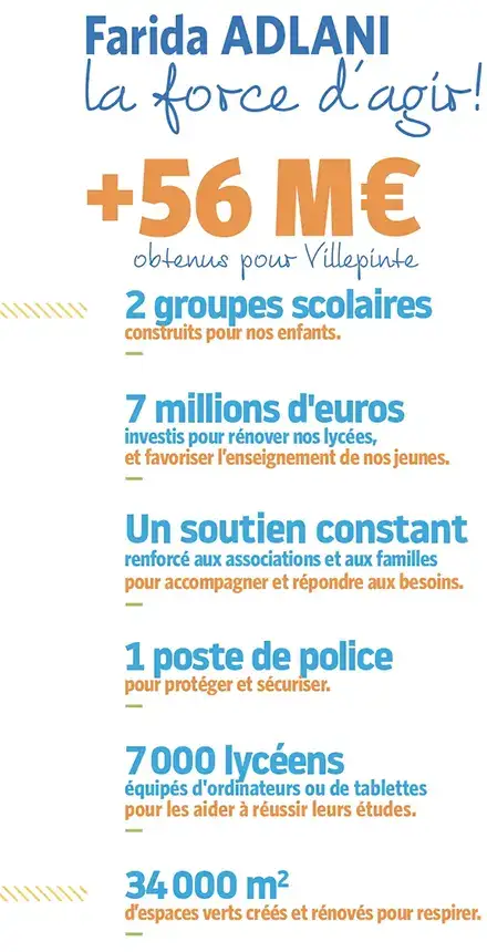 56 millons obtenis pour Villepinte - Farida ADLANI la force d'agir